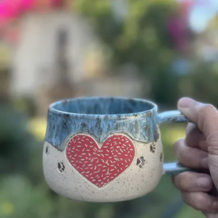 Red Heart and Pawprint Mug